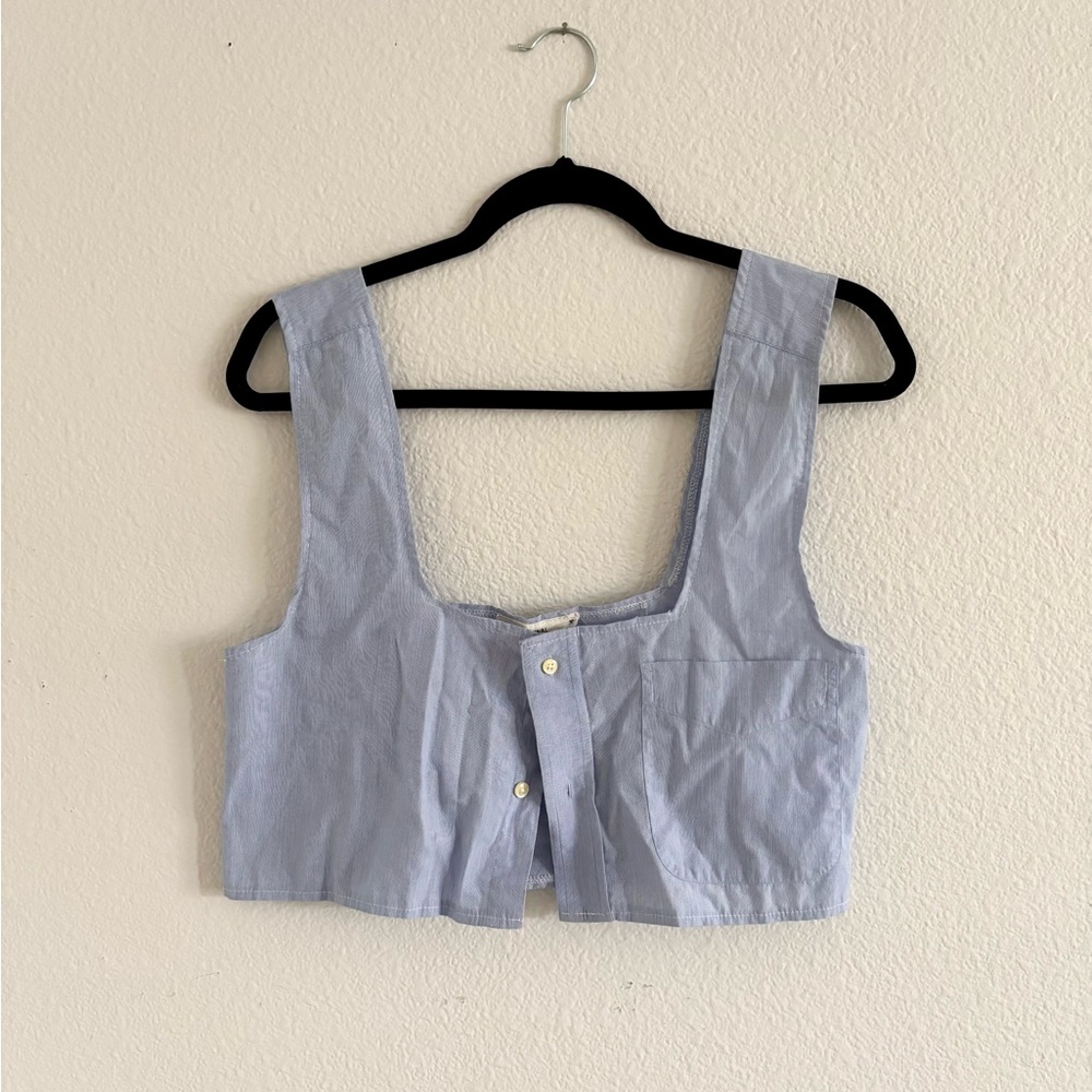 Urban Renewal Light Blue Cropped Tank Top